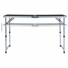 vidaXL Foldable Camping Table Grey Aluminium 120x60 cm 2