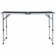 vidaXL Foldable Camping Table Grey Aluminium 120x60 cm 3