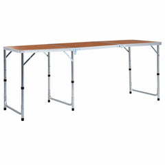 vidaXL Foldable Camping Table Aluminium 180x60 cm 1