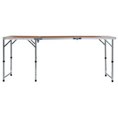 vidaXL Foldable Camping Table Aluminium 180x60 cm 3