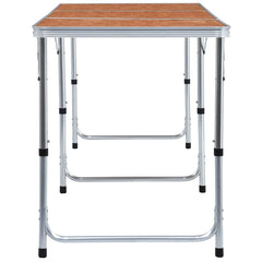 vidaXL Foldable Camping Table Aluminium 180x60 cm 4