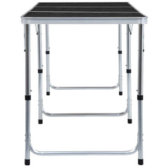 vidaXL Foldable Camping Table Grey Aluminium 180x60 cm 4