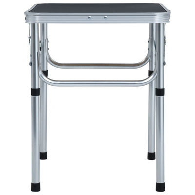 Folding Camping Table Grey Aluminium 60x45 cm