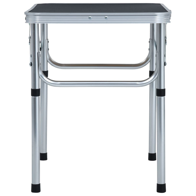 Folding Camping Table Grey Aluminium 60x45 cm