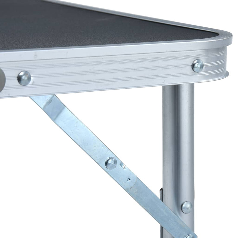 Folding Camping Table Grey Aluminium 60x45 cm