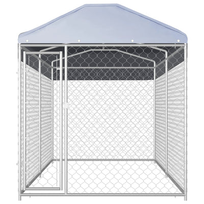 Outdoor Dog Kennel with Canopy Top 382x192x225 cm