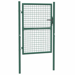 Fence Gate Steel Green 100 x 125 cm
