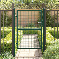 Fence Gate Steel Green 100 x 125 cm