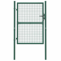 Fence Gate Steel Green 100 x 125 cm