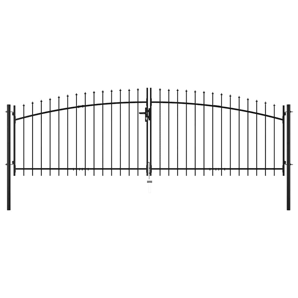 Double Door Fence Gate "Woerden" with Spear Top 400x174,5 cm 400 x 174.5 cm