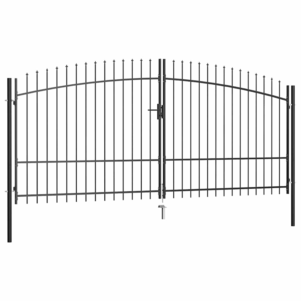 Double Door Fence Gate "Woerden" with Spear Top 400x174,5 cm 400 x 224.5 cm