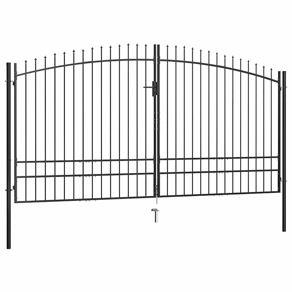 Double Door Fence Gate "Woerden" with Spear Top 400x174,5 cm 400 x 249.5 cm