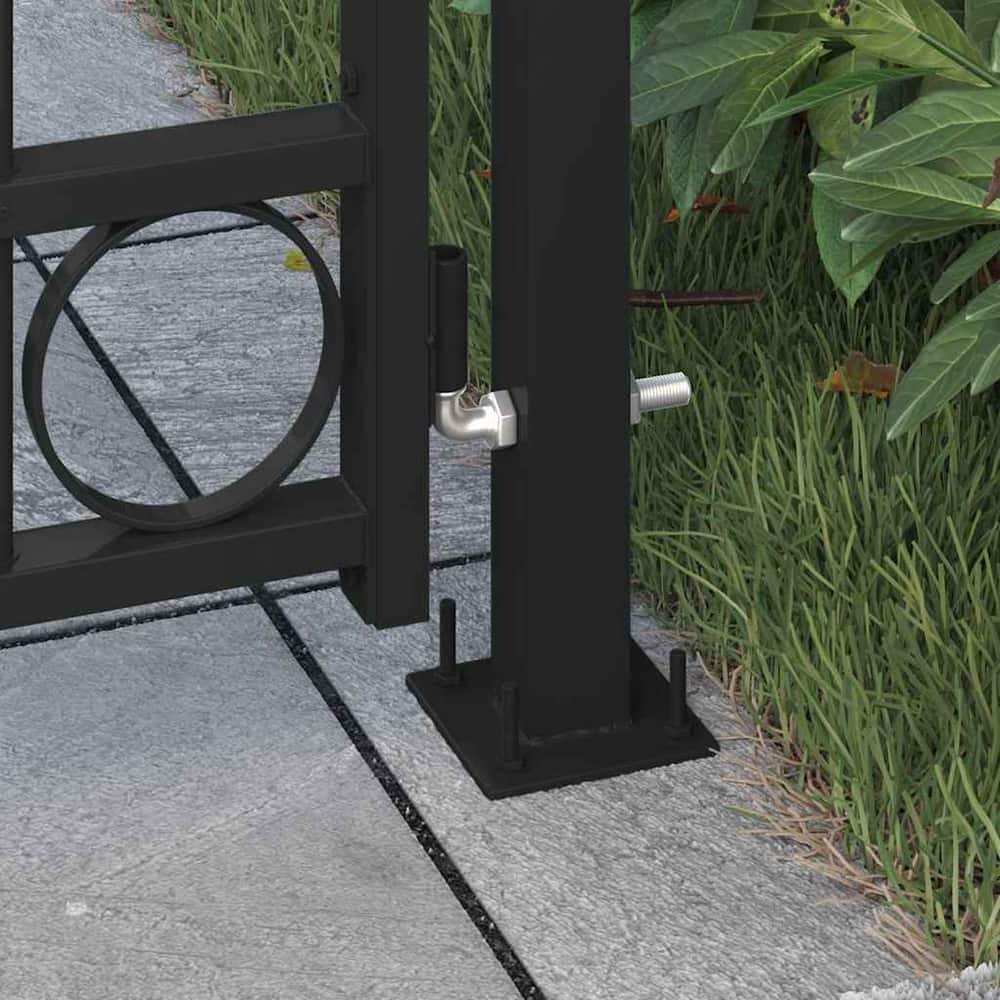 Fence Gate ASSEN Arched Top Black