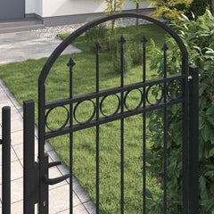 Fence Gate ASSEN Arched Top Black