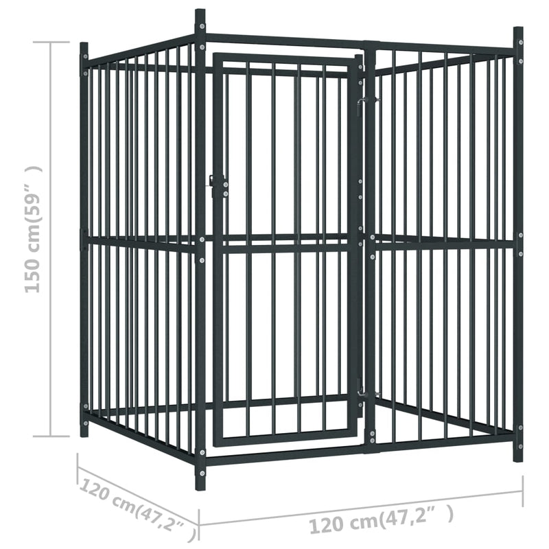 Outdoor Dog Kennel with Roof 120x120x150 cm