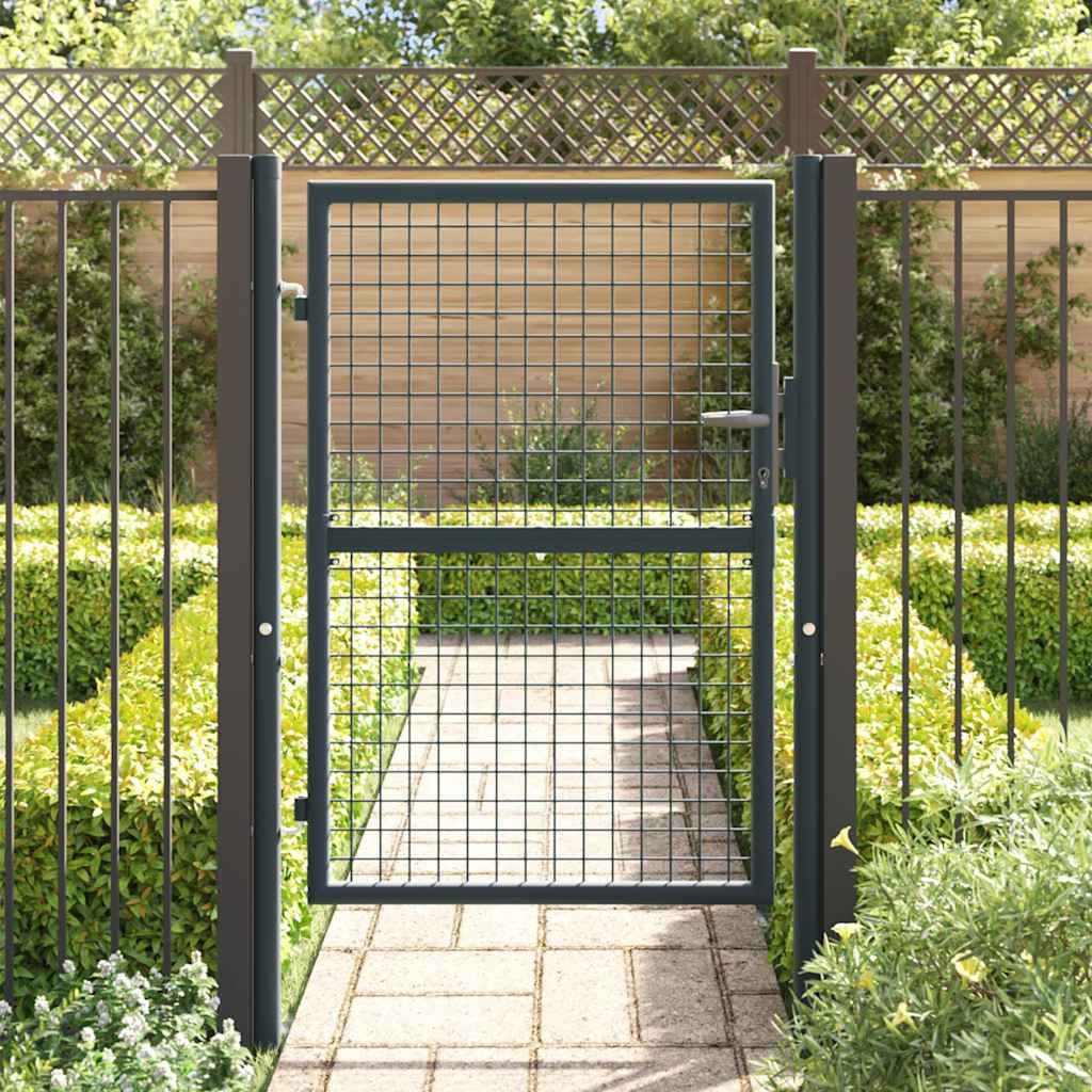 Mesh Garden Gate Galvanised Steel Grey 100 x 125 cm