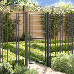 Mesh Garden Gate Galvanised Steel Grey 100 x 200 cm