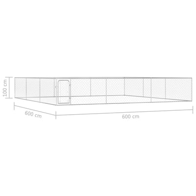 Outdoor Dog Kennel Galvanised Steel 6x6x1 m