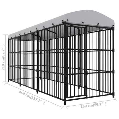 Outdoor Dog Kennel with Roof 450x150x210 cm