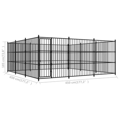 Outdoor Dog Kennel 450x450x185 cm