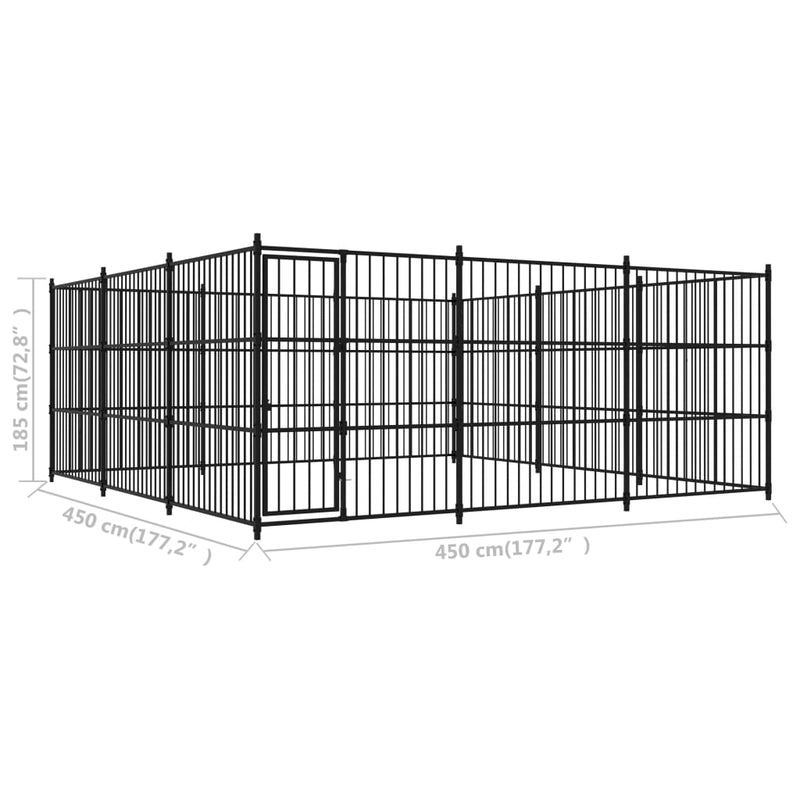 Outdoor Dog Kennel 450x450x185 cm