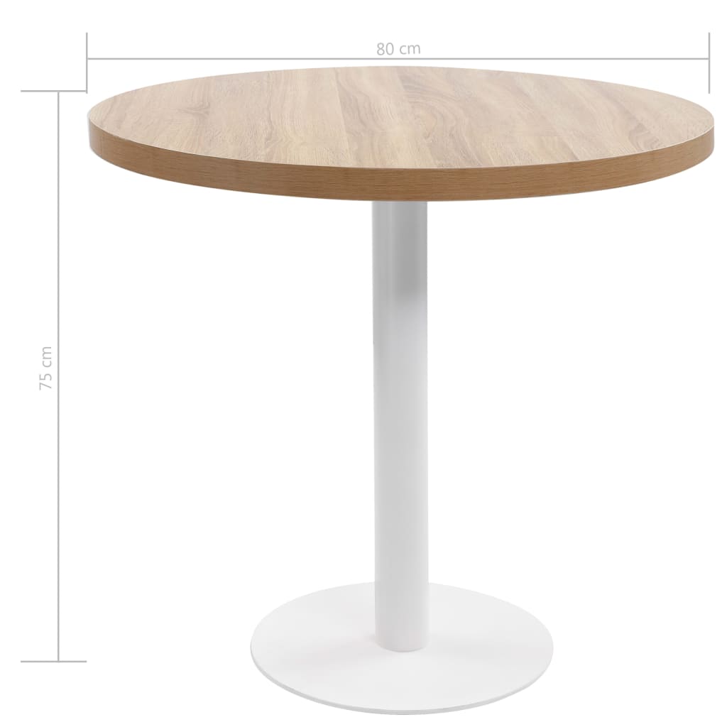 vidaXL Bistro Table Light Brown 80 cm MDF 5