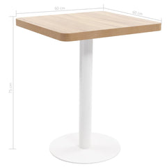 vidaXL Bistro Table Light Brown 60X60 cm MDF 6