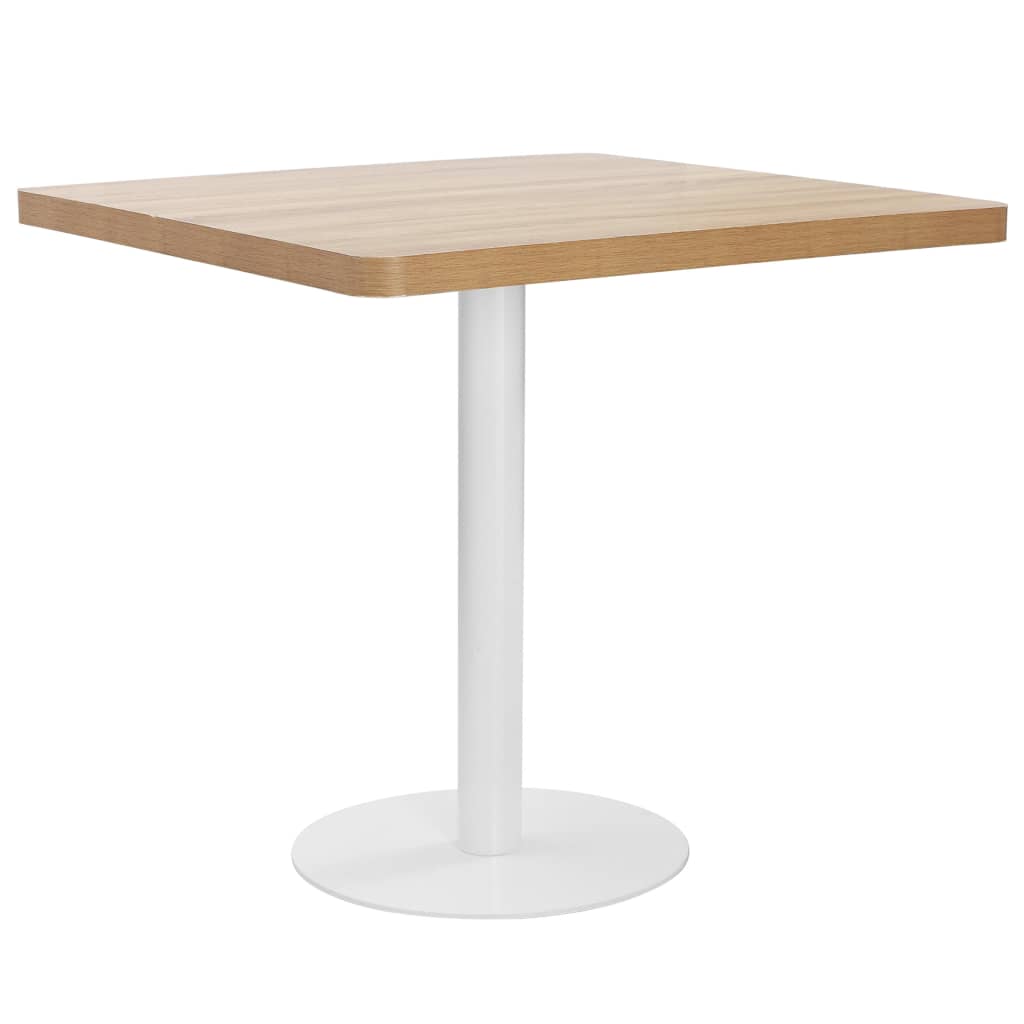 vidaXL Bistro Table Light Brown 80X80 cm MDF 1