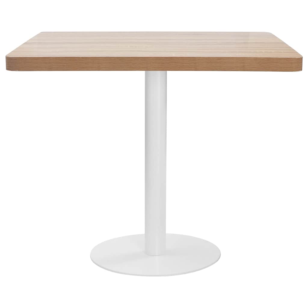 vidaXL Bistro Table Light Brown 80X80 cm MDF 2