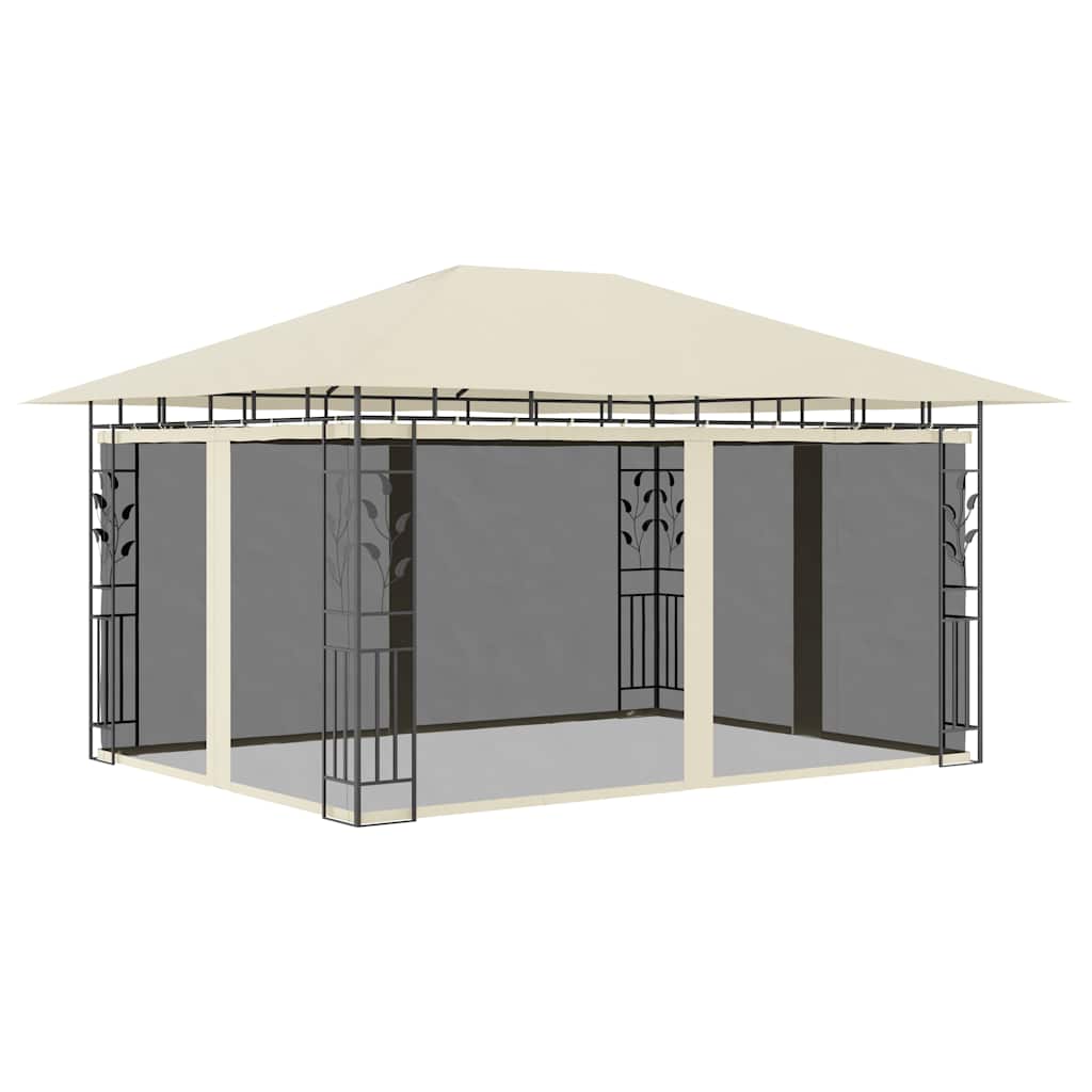 Gazebo with Mosquito Net 180 g/m² Cream 4 m