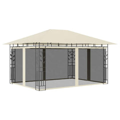 Gazebo with Mosquito Net 180 g/m² Cream 4 m
