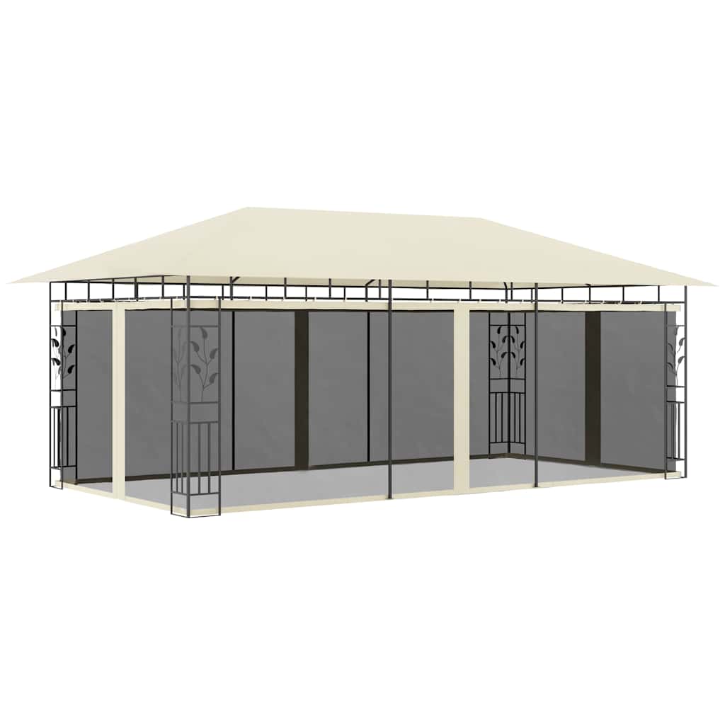 Gazebo with Mosquito Net 180 g/m² Cream 6 m