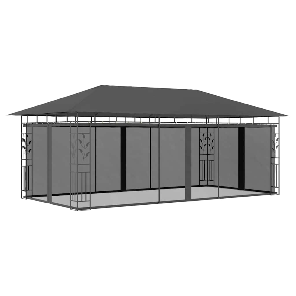 Gazebo with Mosquito Net 180 g/m² Anthracite 6 m