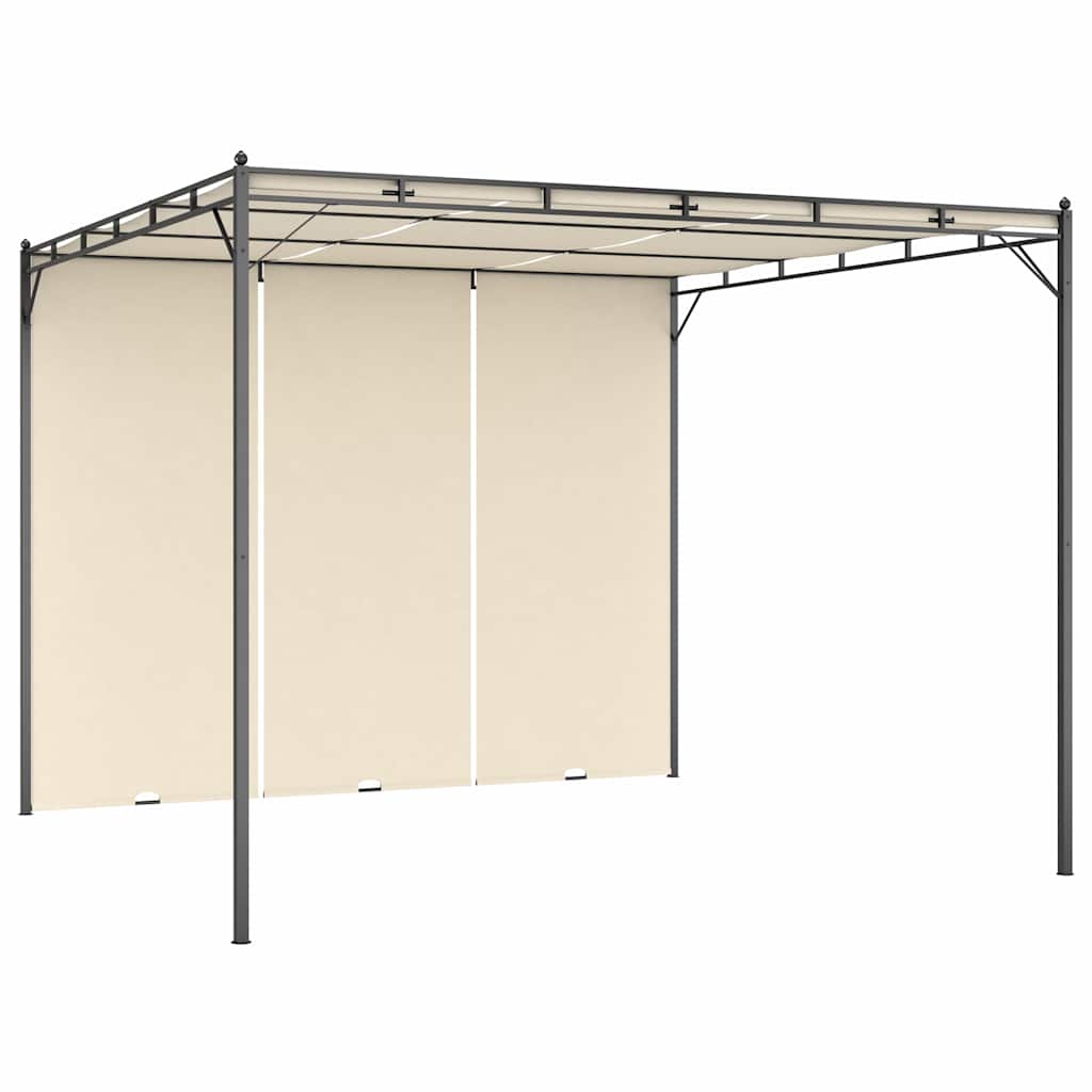 Garden Gazebo with Side Curtain 4x3x2,25 m Cream 3 x 3 x 2.25 m