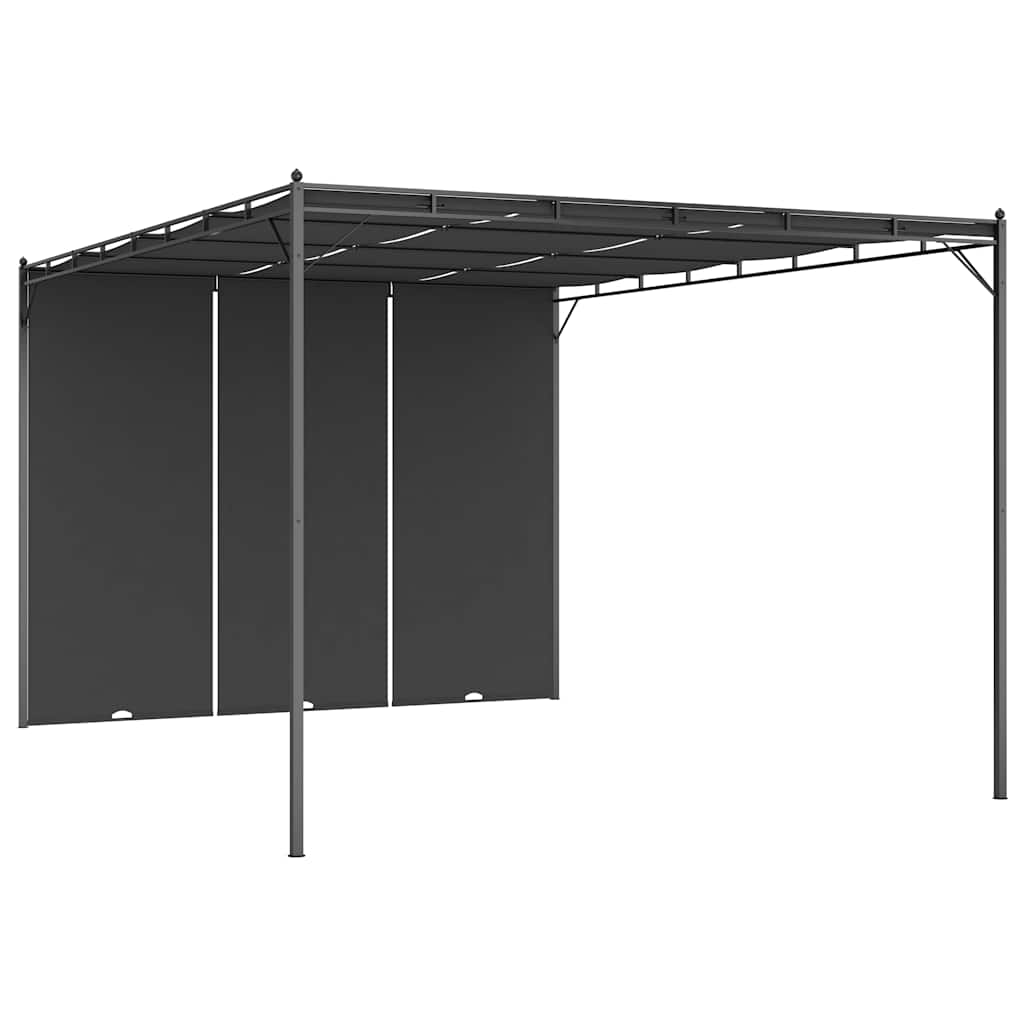 Garden Gazebo with Side Curtain 4x3x2,25 m Anthracite 4 x 3 x 2.25 m