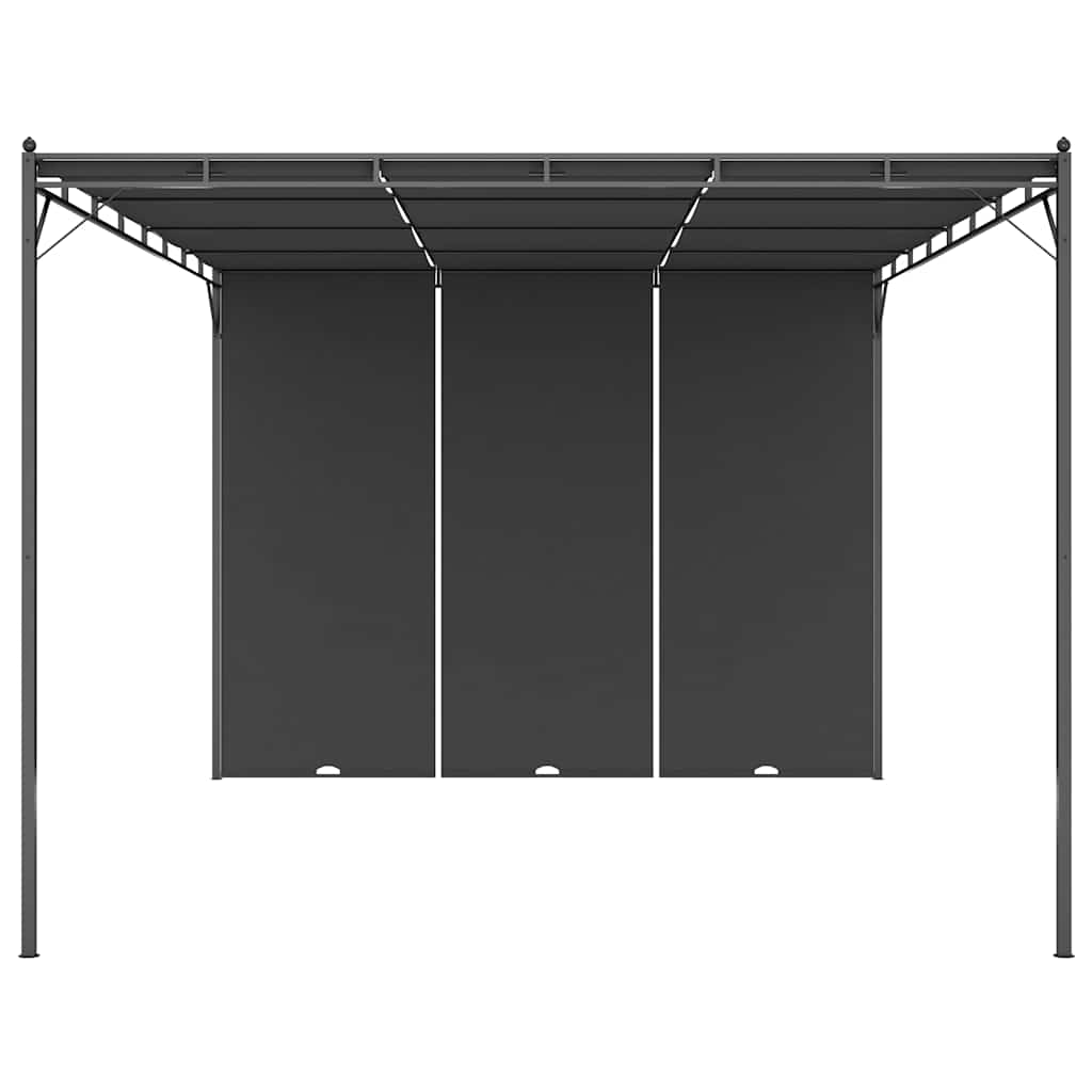 Garden Gazebo with Side Curtain 4x3x2,25 m Anthracite 4 x 3 x 2.25 m