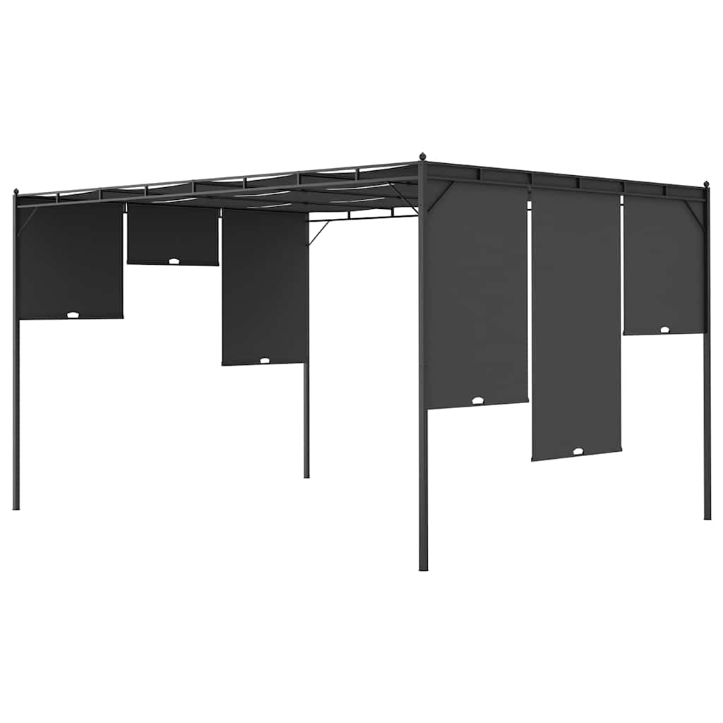Garden Gazebo with Side Curtain 4x3x2,25 m Anthracite 4 x 3 x 2.25 m