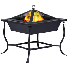 vidaXL Fire Pit Black 42x42x45 cm Steel 2