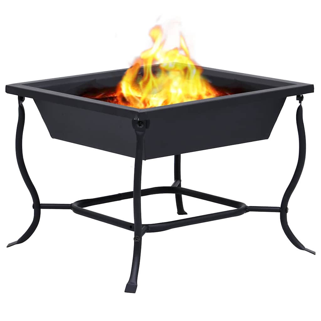 vidaXL Fire Pit Black 42x42x45 cm Steel 4