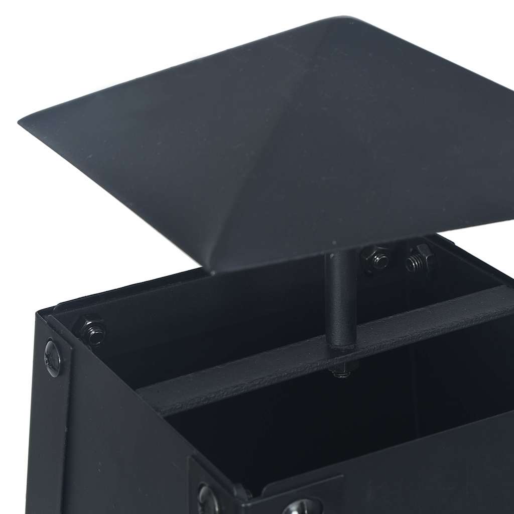 vidaXL Fire Pit Black 35x35x99 cm Steel 4