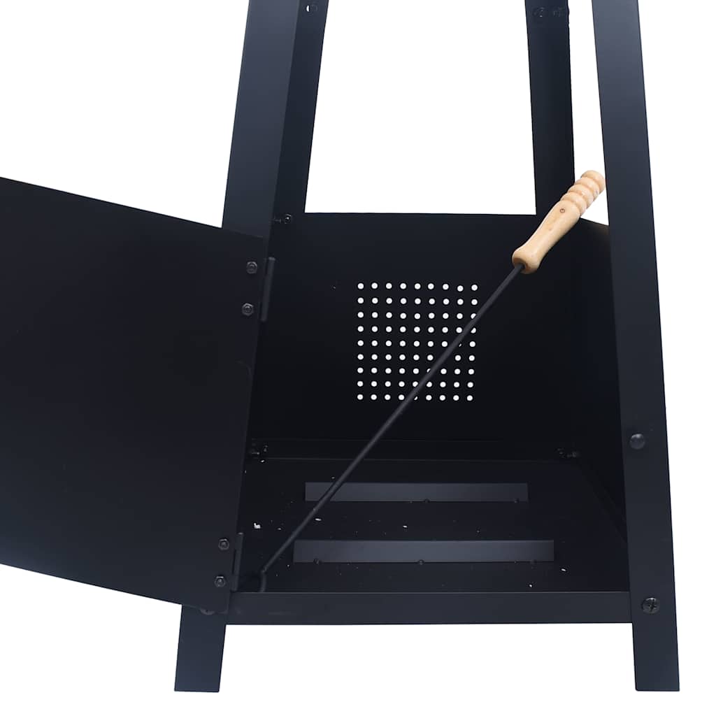 vidaXL Fire Pit Black 35x35x99 cm Steel 5