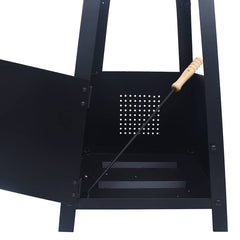 vidaXL Fire Pit Black 35x35x99 cm Steel 5