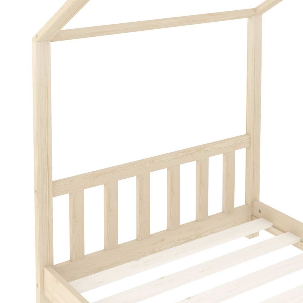 vidaXL Kids Bed Frame | Natural Wood | Solid pine wood, plywood slats | 70x140cm 6