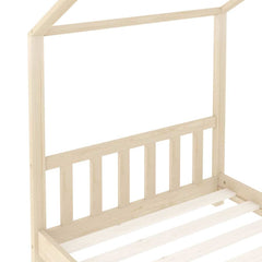 vidaXL Kids Bed Frame | Natural Wood | Solid pine wood, plywood slats | 70x140cm 6