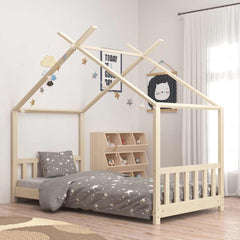 vidaXL Kids Bed Frame | Natural Wood | Solid pine wood, plywood slats | 70x140cm 1