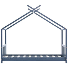 vidaXL Kids Bed Frame | Grey | Solid pine wood, plywood slats | 70 cm x 140 cm 4