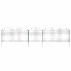 vidaXL Pond Fence Set 8 pcs Steel Green