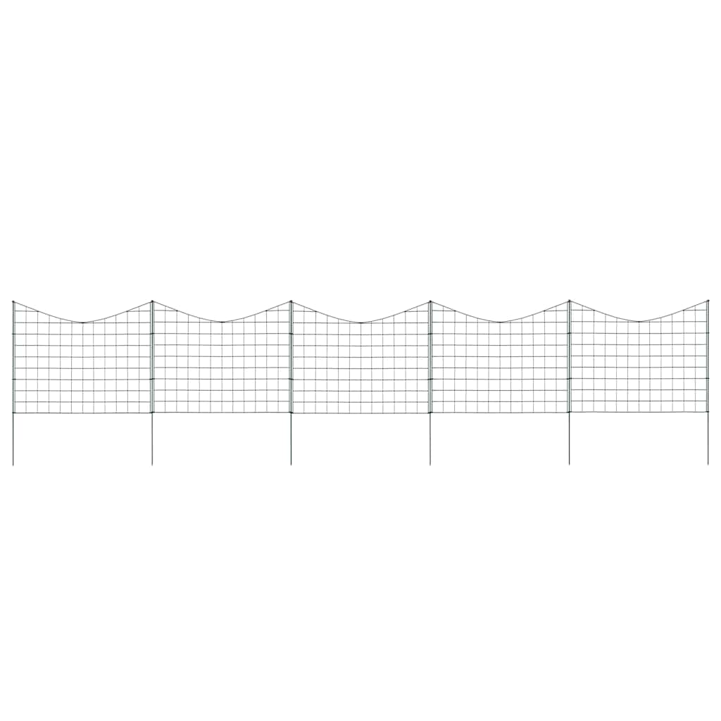 146104 vidaXL Lower Arch Garden Fence Set 77,5x64 cm Green 1
