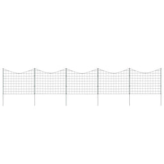 146104 vidaXL Lower Arch Garden Fence Set 77,5x64 cm Green 1