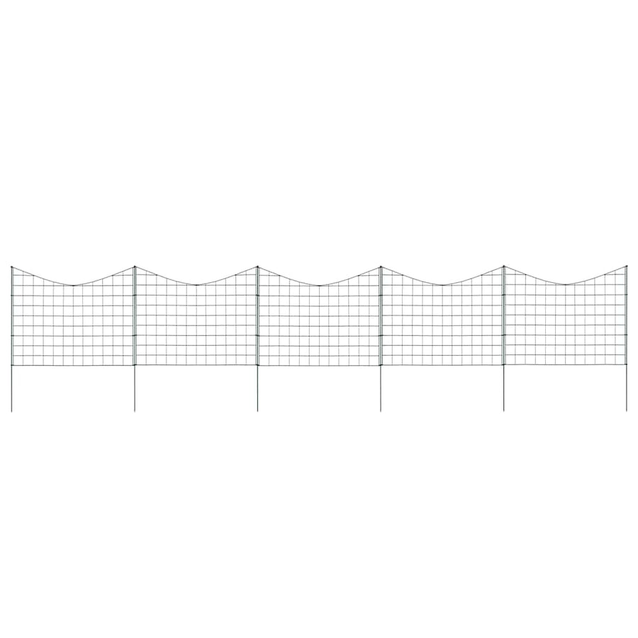 146104 vidaXL Lower Arch Garden Fence Set 77,5x64 cm Green 1